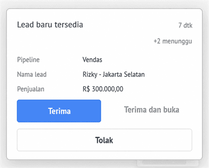Penerimaan lead